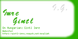 imre gintl business card